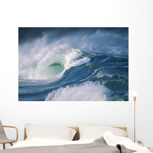Turbulent Shorebreak Waves With Whitewash Wall Mural