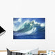 Stormy Ocean Wave Curling Over With Whitewash And A Barrel Forming Wall Mural