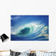 Stormy Ocean Wave Curling Over With Whitewash, View Of Barrel, Closeup Wall Mural