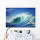 Stormy Ocean Wave Curling Over With Whitewash, View Of Barrel, Closeup Wall Mural