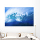 Stormy Blue Wave Crashing Over With White Wash Wall Mural