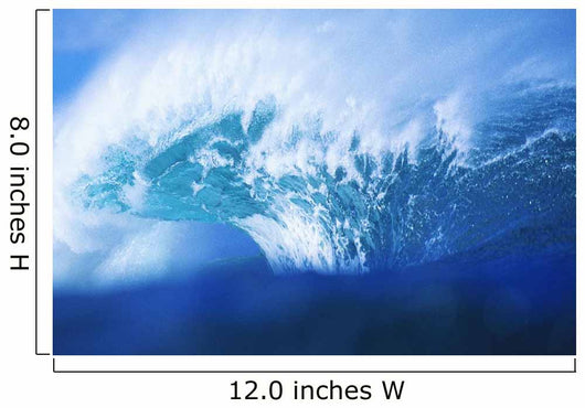 Stormy Blue Wave Crashing Over With White Wash Wall Mural
