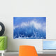 Blue Waves Crashing On The Shore With Blue Sky Background Wall Mural