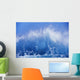 Blue Waves Crashing On The Shore With Blue Sky Background Wall Mural