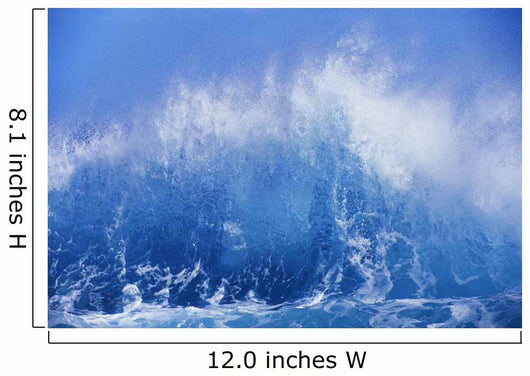 Blue Waves Crashing On The Shore With Blue Sky Background Wall Mural