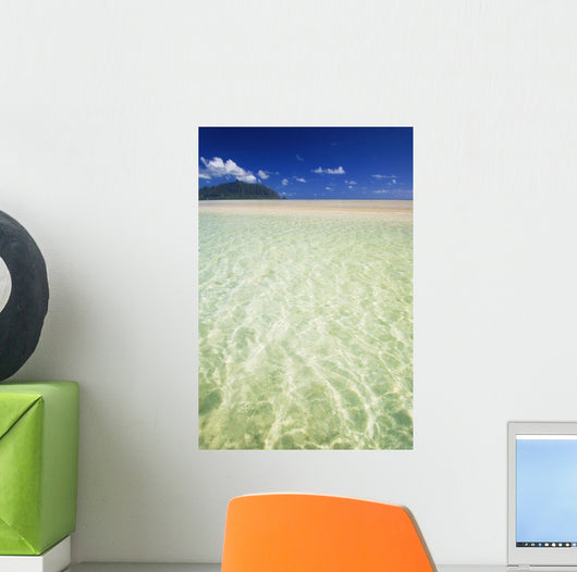 Hawaii, Oahu, Kaneohe Sandbar With Kualoa In The Back Ground Wall Mural