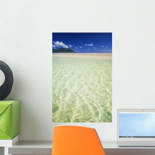 Hawaii, Oahu, Kaneohe Sandbar With Kualoa In The Back Ground Wall Mural