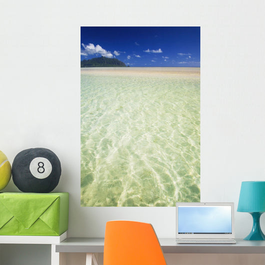 Hawaii, Oahu, Kaneohe Sandbar With Kualoa In The Back Ground Wall Mural