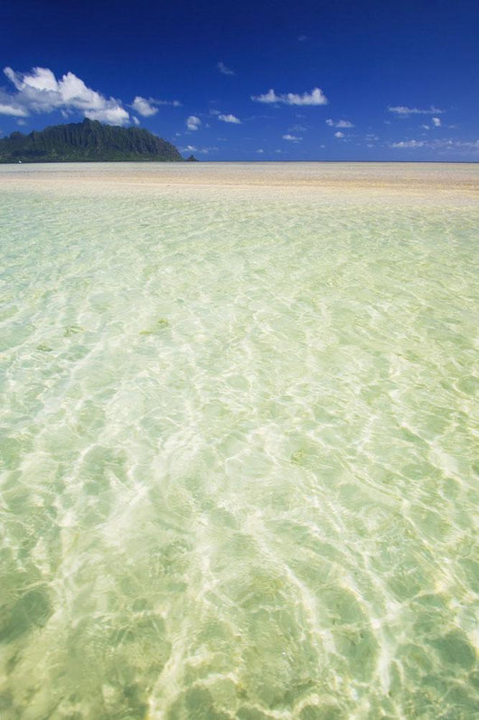 Hawaii, Oahu, Kaneohe Sandbar With Kualoa In The Back Ground Wall Mural