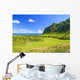 Hawaii, Oahu, Kualoa Ranch, Mountains And Ocean In Distance Wall Mural