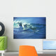Rough Seas, Large Curling Waves And Cloudy Sky Wall Mural
