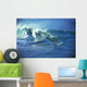 Rough Seas, Large Curling Waves And Cloudy Sky Wall Mural