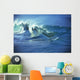 Rough Seas, Large Curling Waves And Cloudy Sky Wall Mural