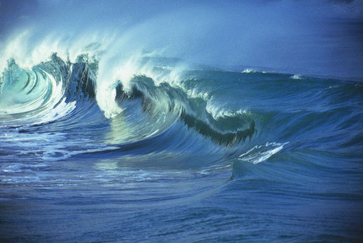 Rough Seas, Large Curling Waves And Cloudy Sky Wall Mural