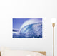 Large Curling Glassy Wave, Slight Glimpse Of Land Wall Mural