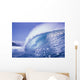 Large Curling Glassy Wave, Slight Glimpse Of Land Wall Mural