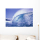 Large Curling Glassy Wave, Slight Glimpse Of Land Wall Mural