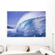 Large Curling Glassy Wave, Slight Glimpse Of Land Wall Mural