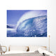 Large Curling Glassy Wave, Slight Glimpse Of Land Wall Mural