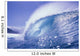 Large Curling Glassy Wave, Slight Glimpse Of Land Wall Mural