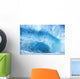 Closeup Of Crashing, Blue Wave Wall Mural
