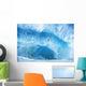 Closeup Of Crashing, Blue Wave Wall Mural
