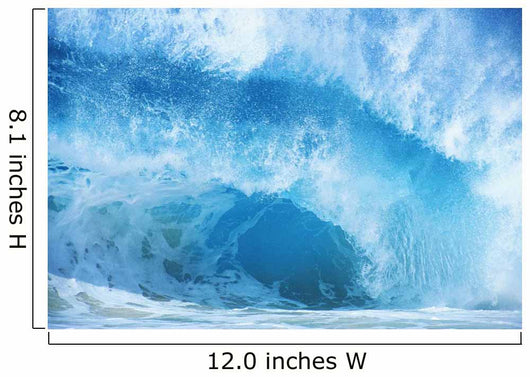 Closeup Of Crashing, Blue Wave Wall Mural