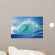 Large Wave Curling Breaking With White Mist Blowing Back Wall Mural