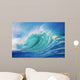 Large Wave Curling Breaking With White Mist Blowing Back Wall Mural