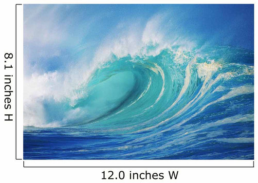 Large Wave Curling Breaking With White Mist Blowing Back Wall Mural