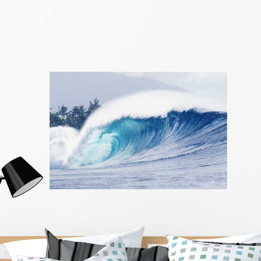 Hawaii, Oahu, Perfect Wave At Pipeline Wall Mural