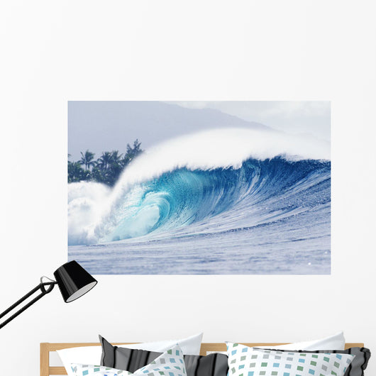 Hawaii, Oahu, Perfect Wave At Pipeline Wall Mural