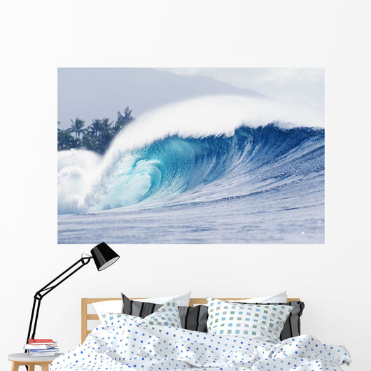 Hawaii, Oahu, Perfect Wave At Pipeline Wall Mural