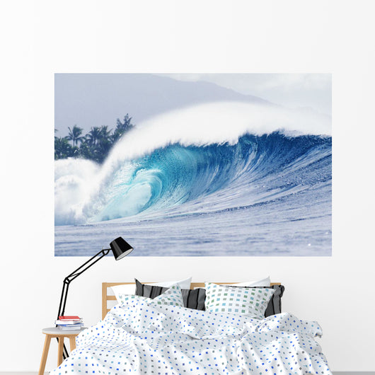 Hawaii, Oahu, Perfect Wave At Pipeline Wall Mural