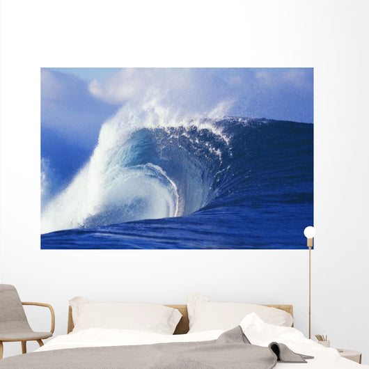 Hawaii, Oahu, Perfect Wave At Pipeline Wall Mural