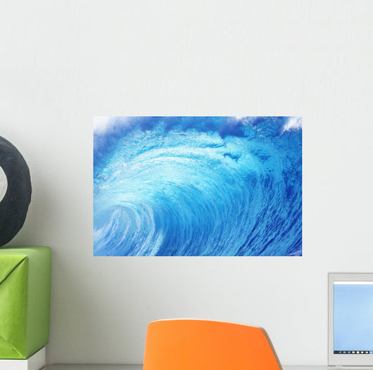 Hawaii, Oahu, North Shore, Curling Wave At World Famous Pipeline Wall Mural