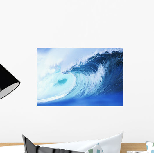 Hawaii, Oahu, North Shore, Curling Wave At World Famous Pipeline Wall Mural