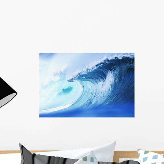 Hawaii, Oahu, North Shore, Curling Wave At World Famous Pipeline Wall Mural