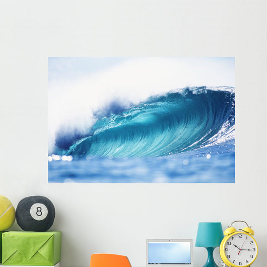 Hawaii, Oahu, North Shore, Curling Wave At World Famous Pipeline Wall Mural