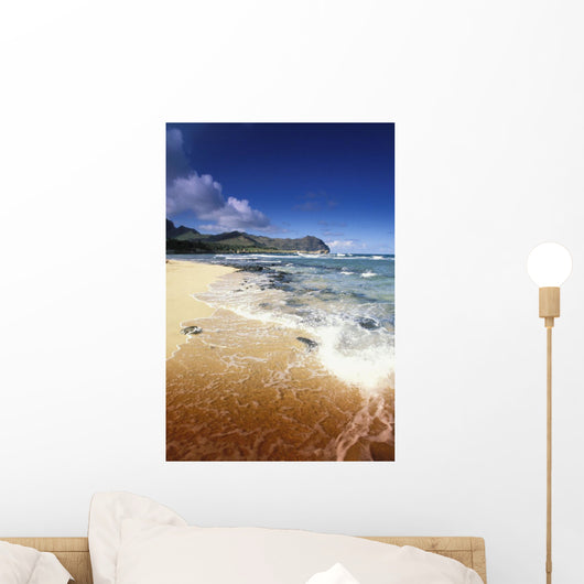 Hawaii, Kauai, Poipu, Shipwrecks Beach, White Sands, Shoreline Water Wall Mural