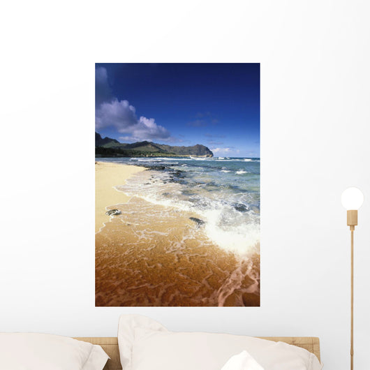 Hawaii, Kauai, Poipu, Shipwrecks Beach, White Sands, Shoreline Water Wall Mural