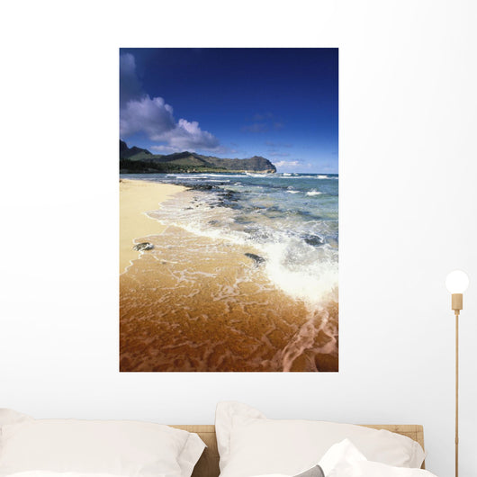 Hawaii, Kauai, Poipu, Shipwrecks Beach, White Sands, Shoreline Water Wall Mural