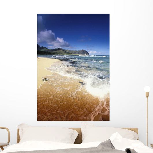 Hawaii, Kauai, Poipu, Shipwrecks Beach, White Sands, Shoreline Water Wall Mural