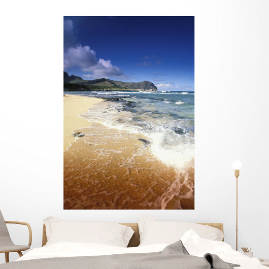 Hawaii, Kauai, Poipu, Shipwrecks Beach, White Sands, Shoreline Water Wall Mural