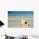 Tropical Seashell On The Beach With Gorgeous Clear Blue Ocean Behind Wall Mural
