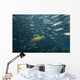 Green Sea Turtle Surrounded By Schooling Bigeye Jacks Wall Mural