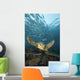 Green Sea Turtle Surrounded By Schooling Bigeye Jacks Wall Mural