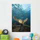 Green Sea Turtle Surrounded By Schooling Bigeye Jacks Wall Mural