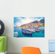Mystic Landscape Harbor with Boats Wall Decal