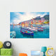Mystic Landscape Harbor with Boats Wall Decal